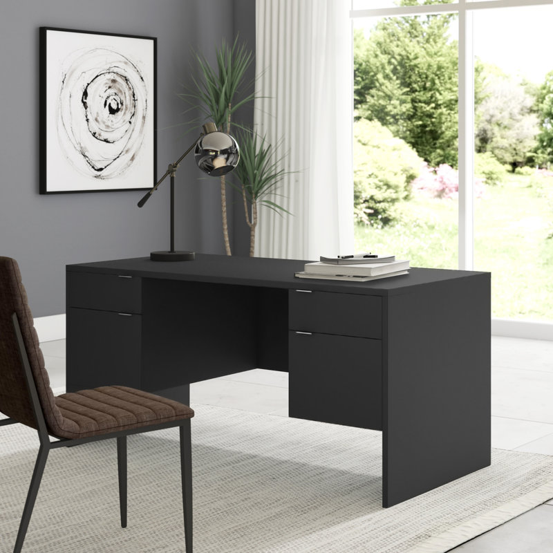 Carmel Furniture Double Pedestal Desk & Reviews Wayfair